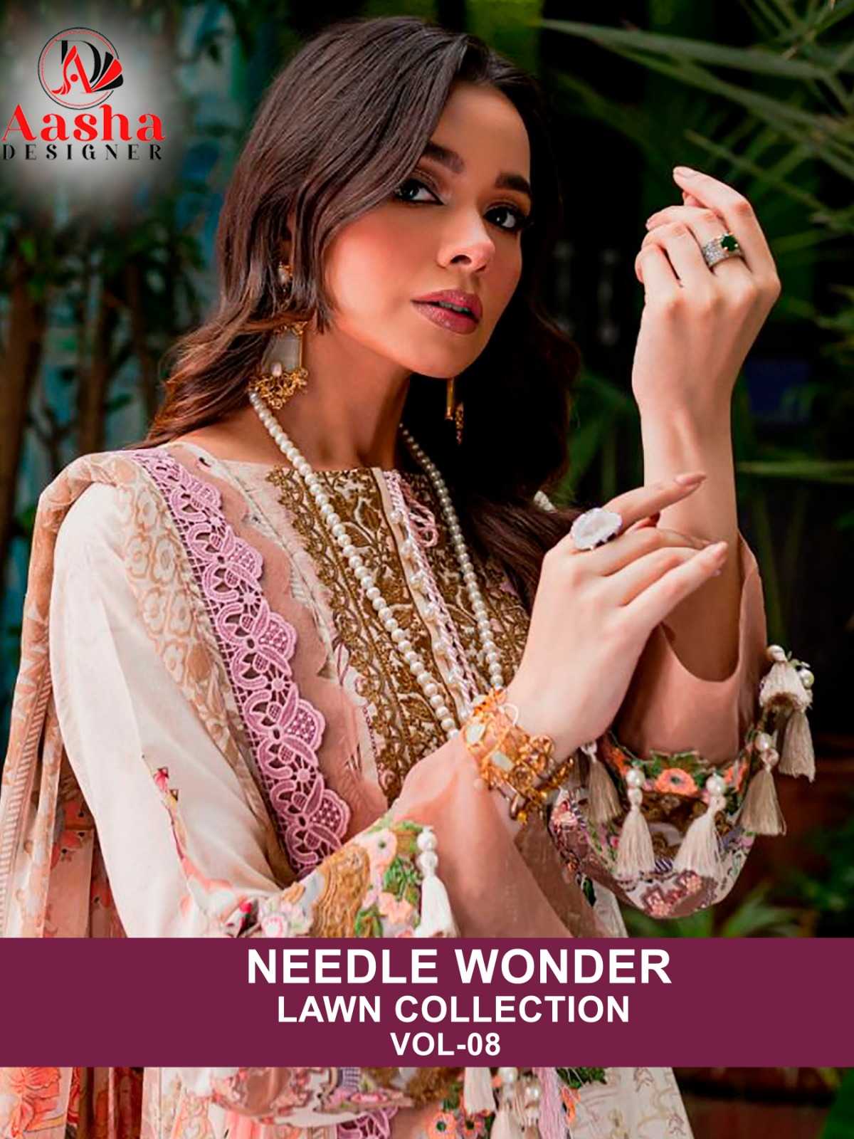 aasha designer needle wonder vol 8 new pakistani design salwar suit supplier