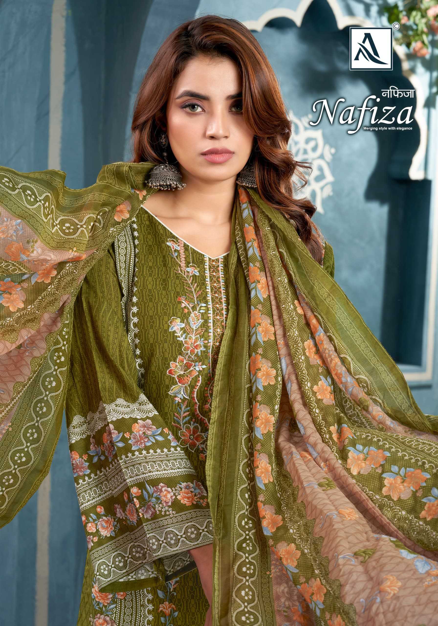 alok suit nafiza launch simple stylish cotton pakistani salwar suit dress material