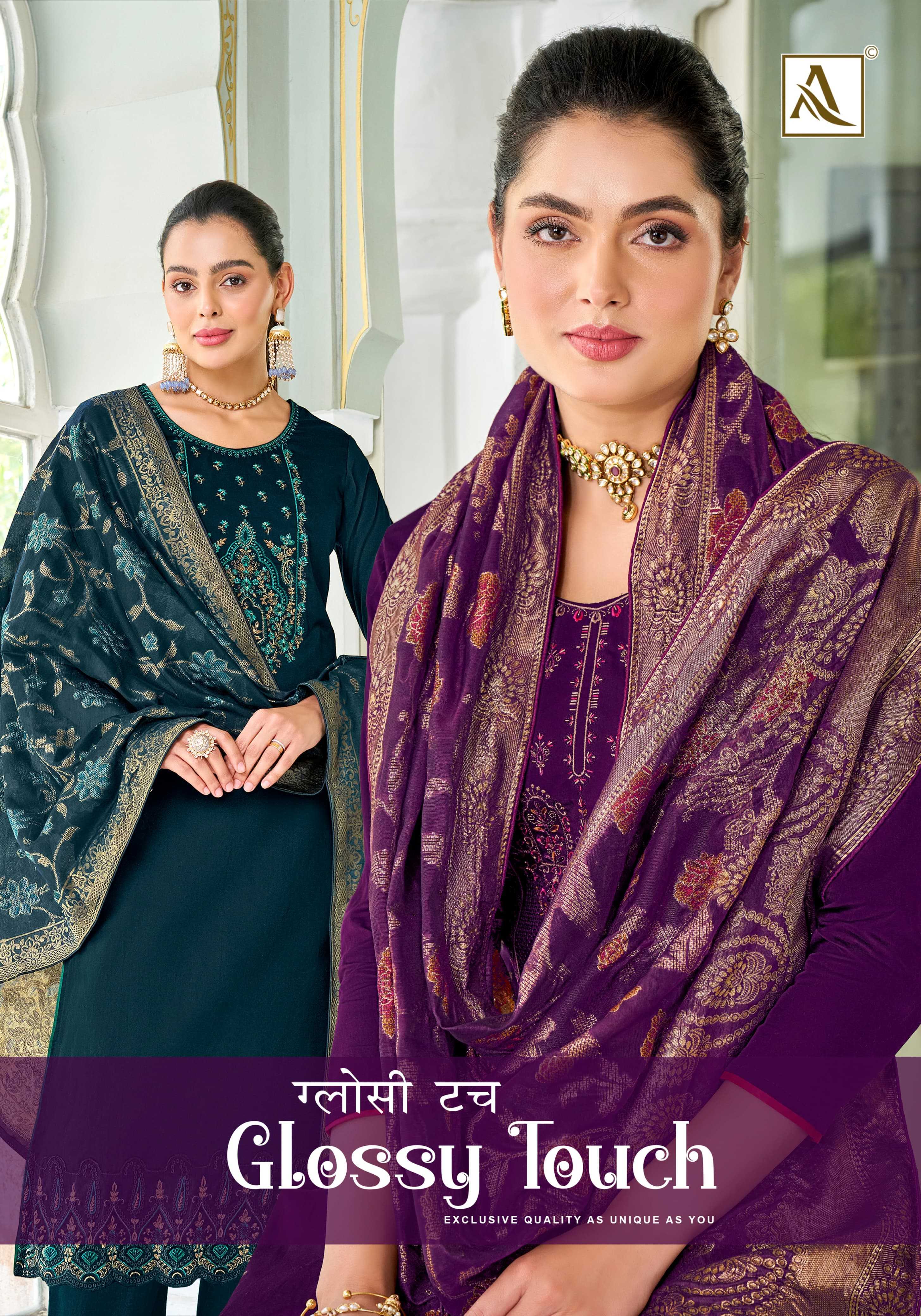 glossy touch by alok suit ethnic style fancy salwar suit material exports