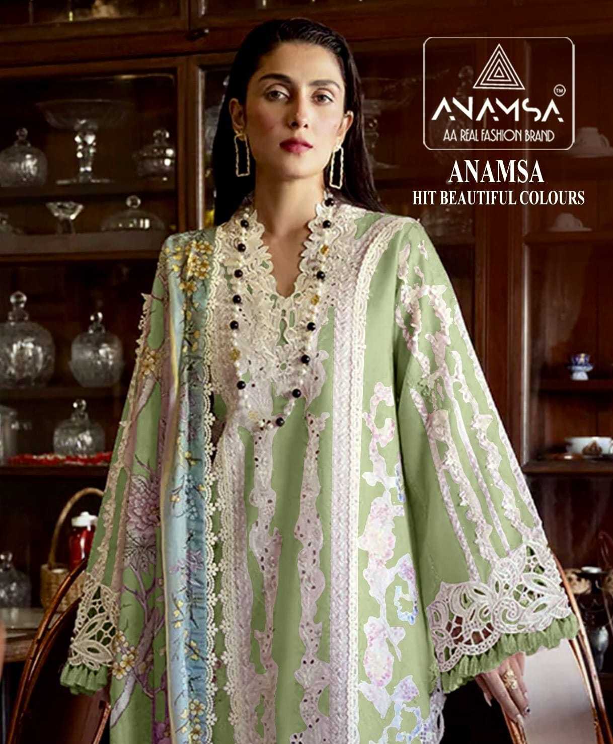 anamsa 7773 latest traditional export quality zaam with heavy embroidered work ethnic style Pakistani dress material collection