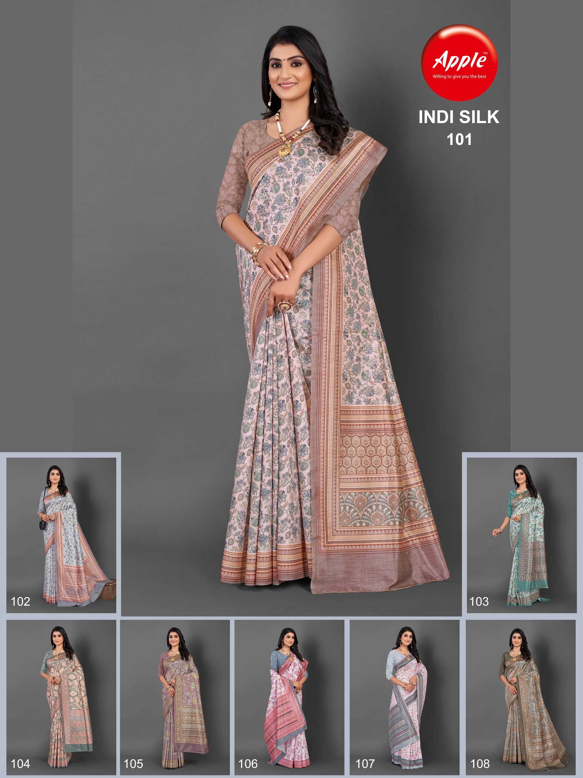 apple indi vol 101 new trendy silk saree 