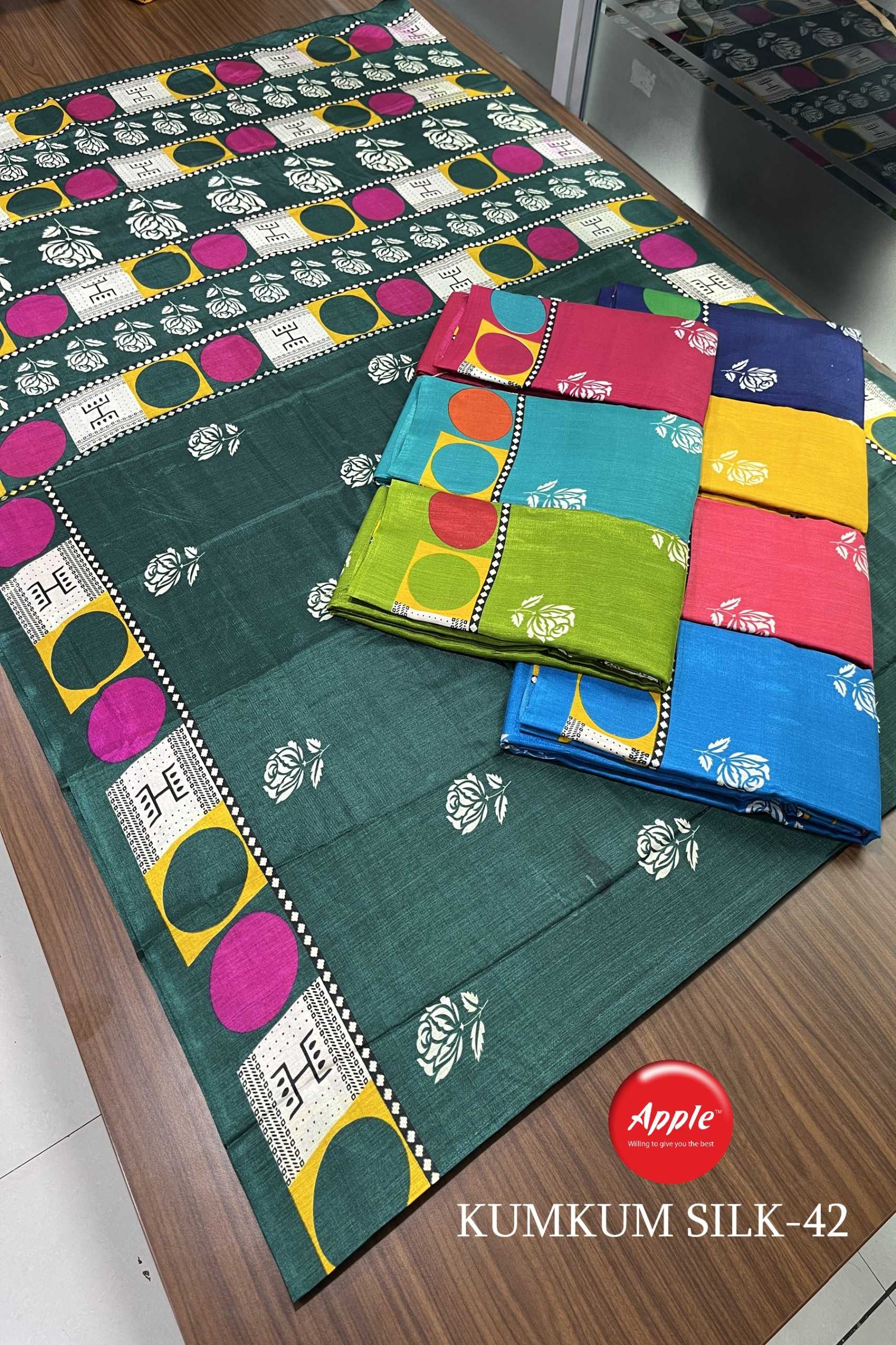 apple kumkum silk vol 42 present silk saree new collection 
