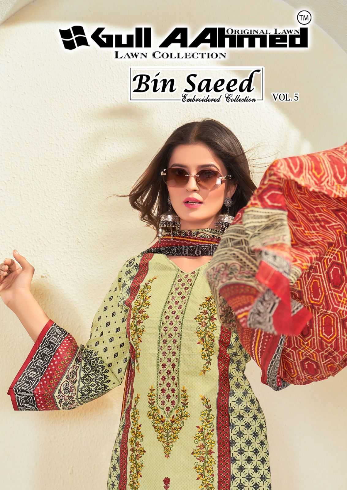 bin saeed embrodary collection vol 5 by gul ahmed fancy pakistani salwar suit exports