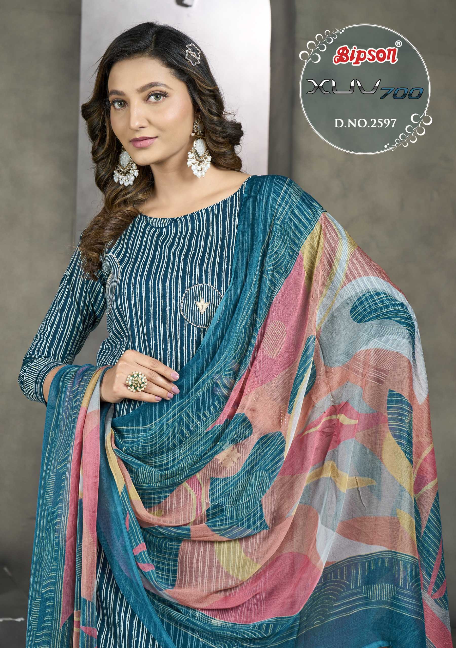 bipson xuv 2597 fancy regular use pure cambric cotton with printed salwar suit dress material