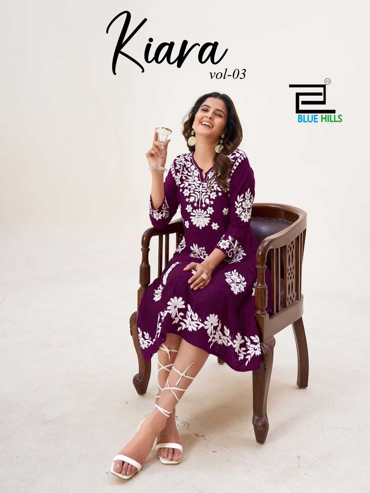 blue hills presents kiara vol 3 new design lucknavi work readymade kurti
