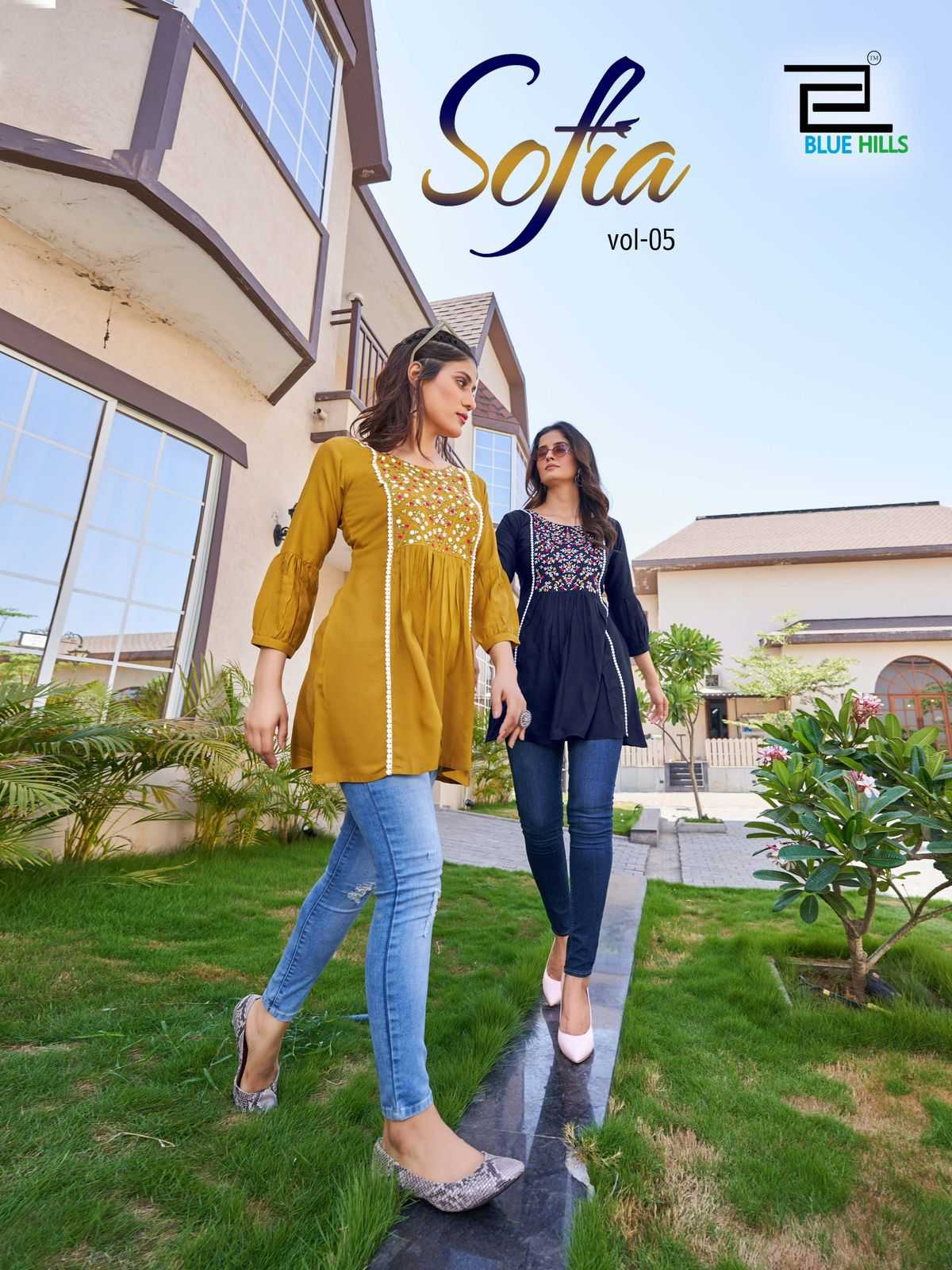 Blue Hills present by sofia vol 5 rayon daily wear short kurti 