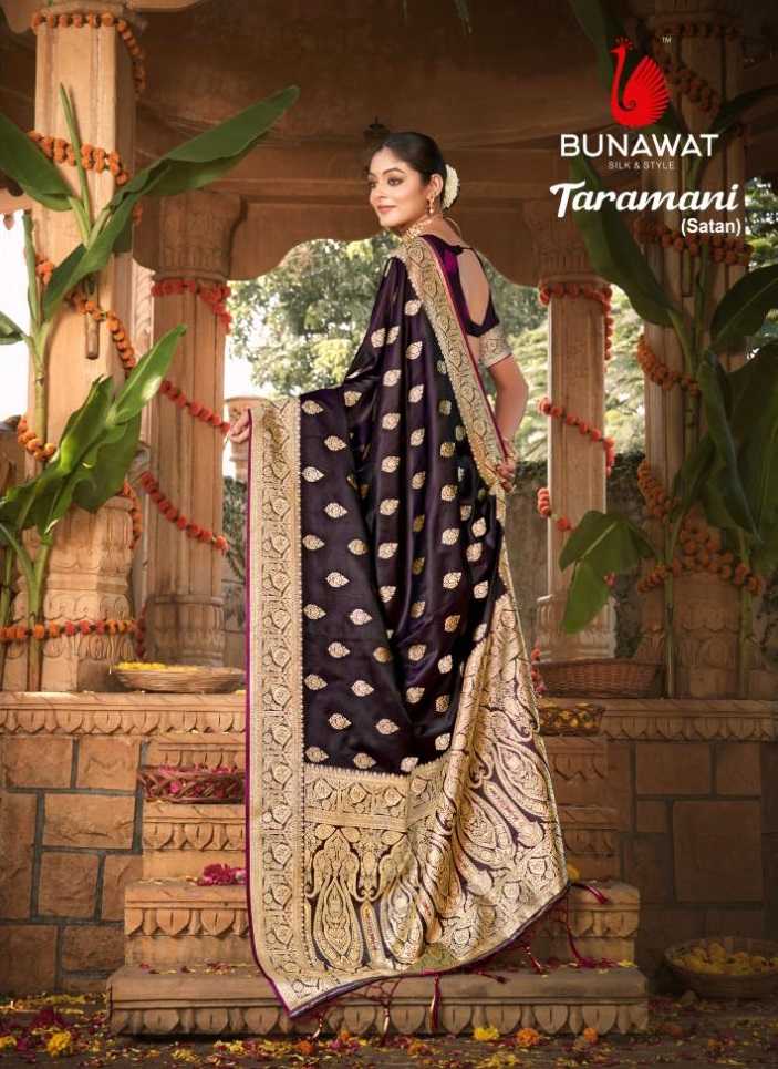 TARAMANI SATAN SILK BY BUNAWAT ZARI WEAVING SILK SARIS WHOLSALER
