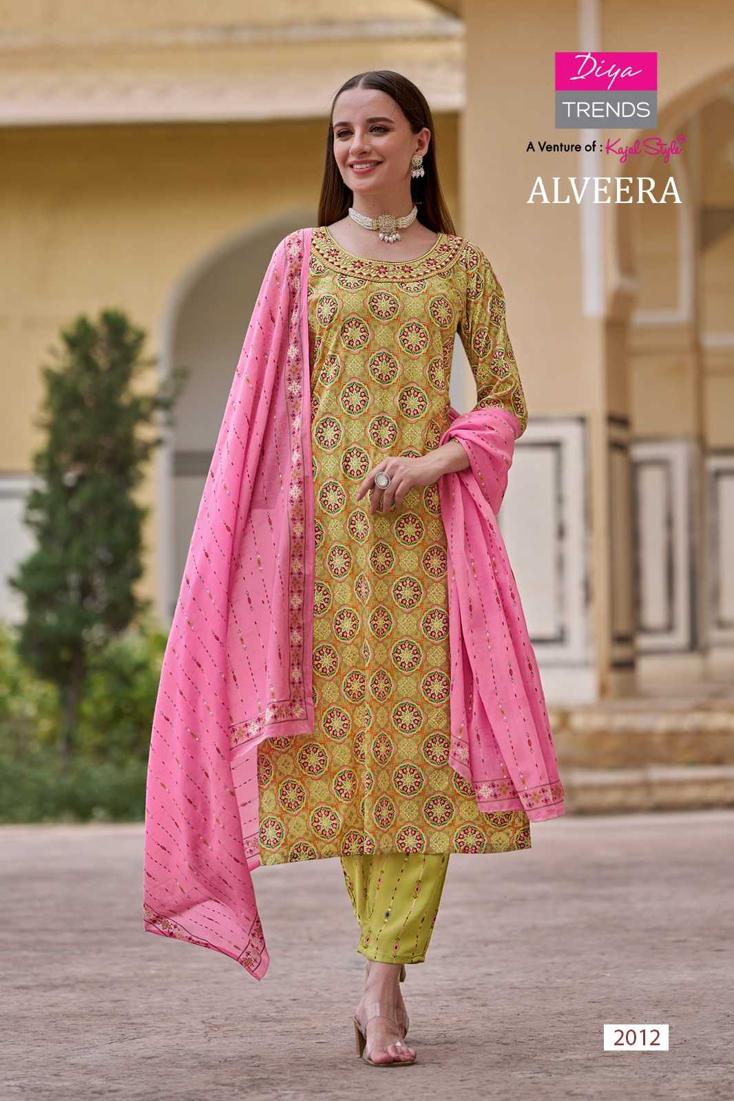 diya trends presents alveera trendy full stitch straight kurti pant dupatta