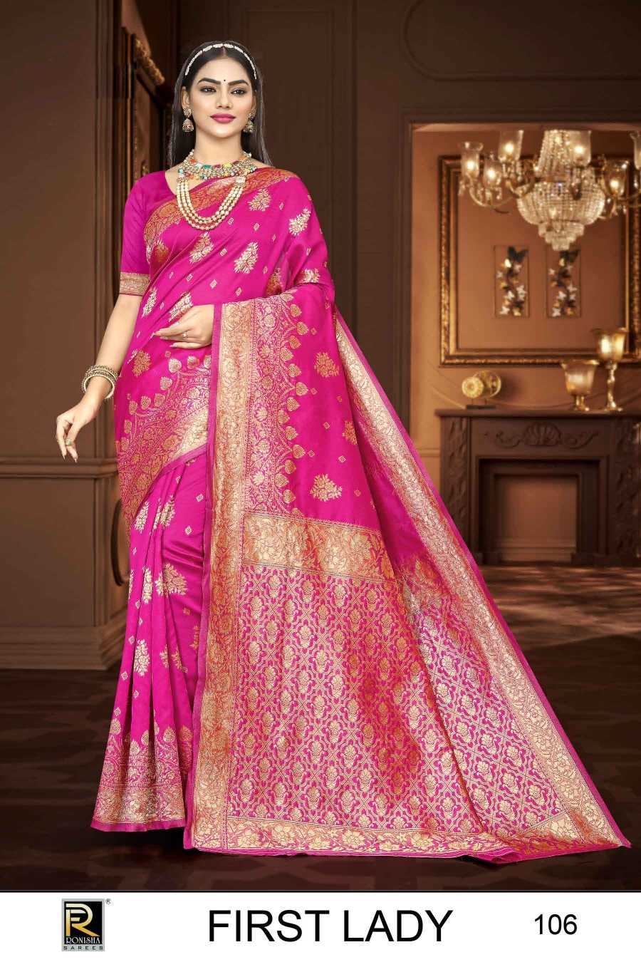 RANJNA SAREE FIRST LADY BANARASI SILK PREMIUM FABRICS  EXCLUSIVE SAREE COLLECTION 