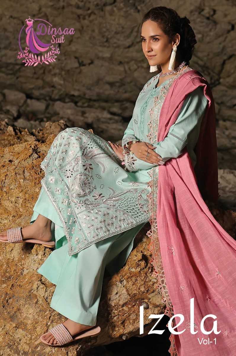 dinsaa suit presents izela vol 1 new ethnic style pakistani salwar kameez exports