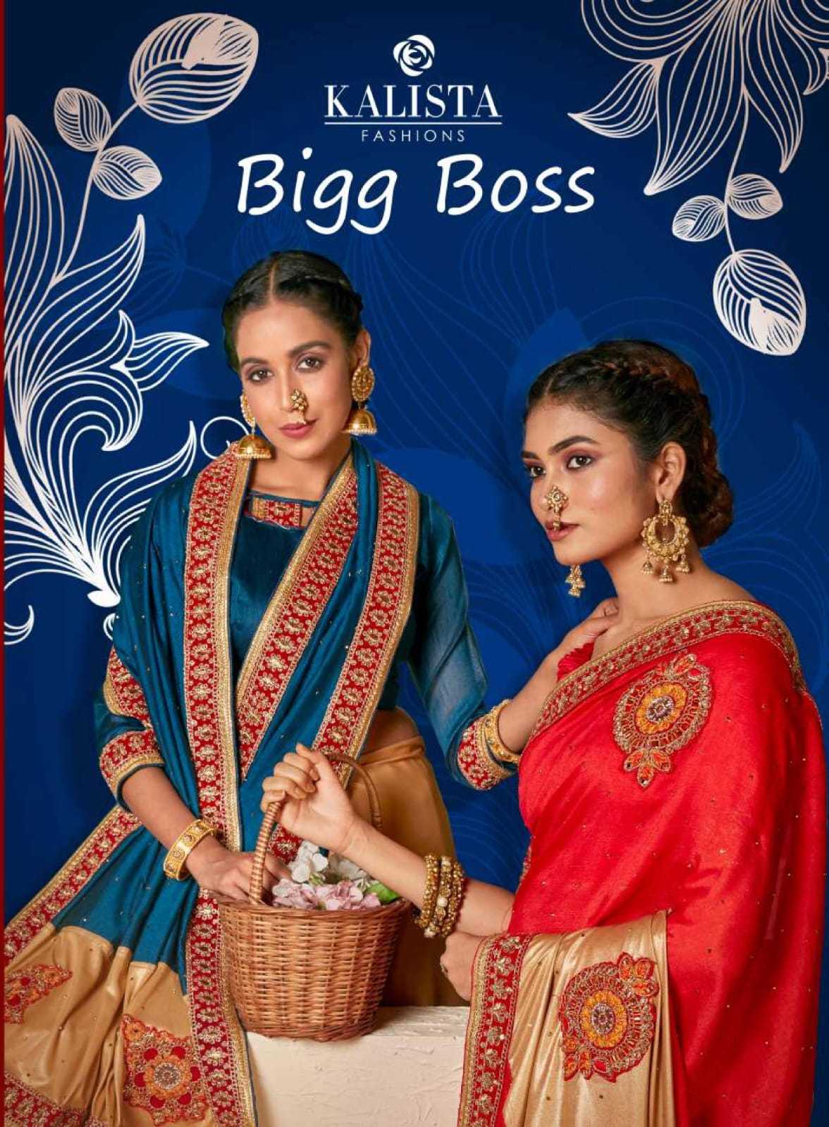 kalista big boss 65001-65006 fancy vichitra fashionable design saree exports
