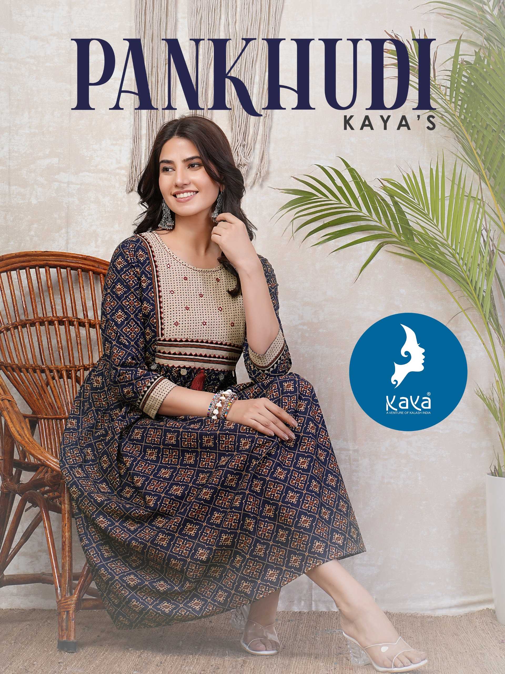 kaya pankhudi fancy gamthi print fully stitch kurti collection wholesaler