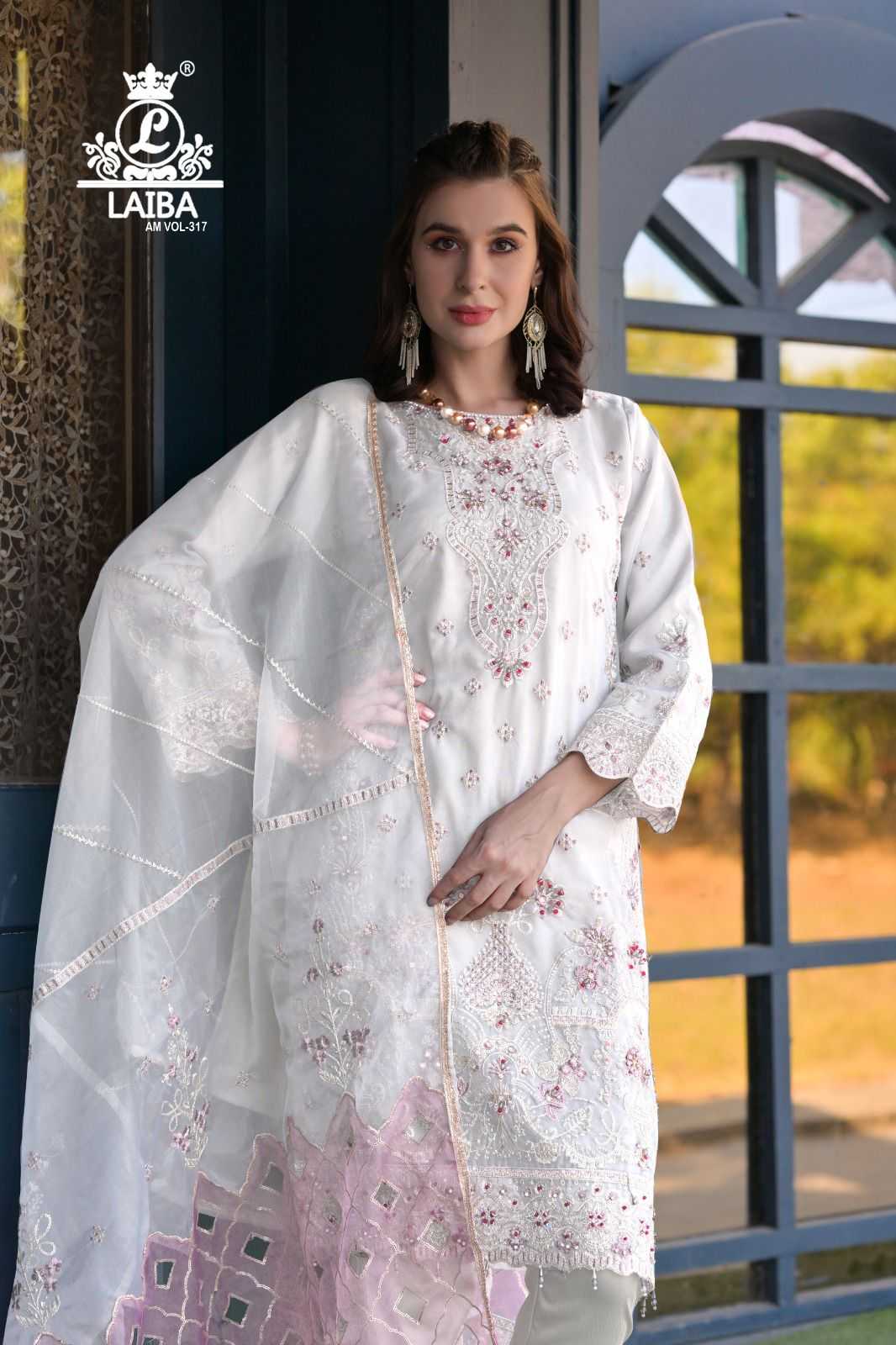 laiba  designer vol 317 readymade salwar suit with embroidery handwork