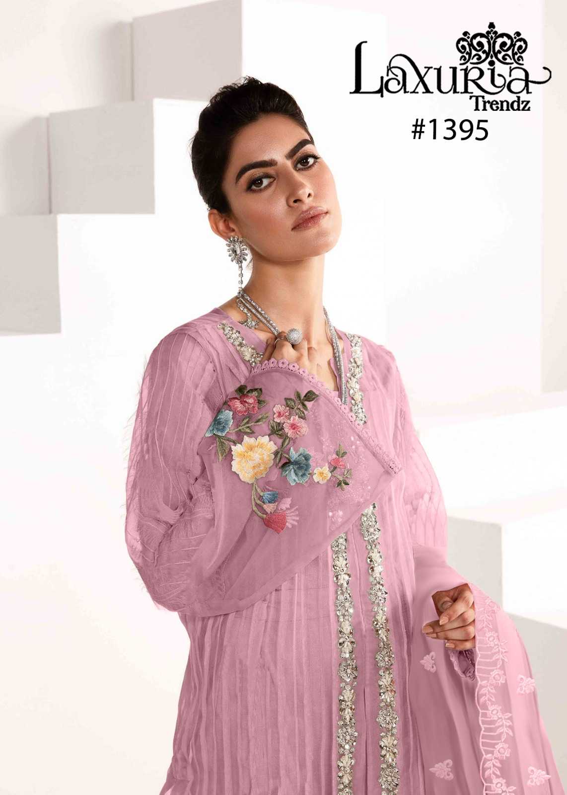 laxuria trendz 1395 designer organza full stitch stylish pakistani salwar suit 