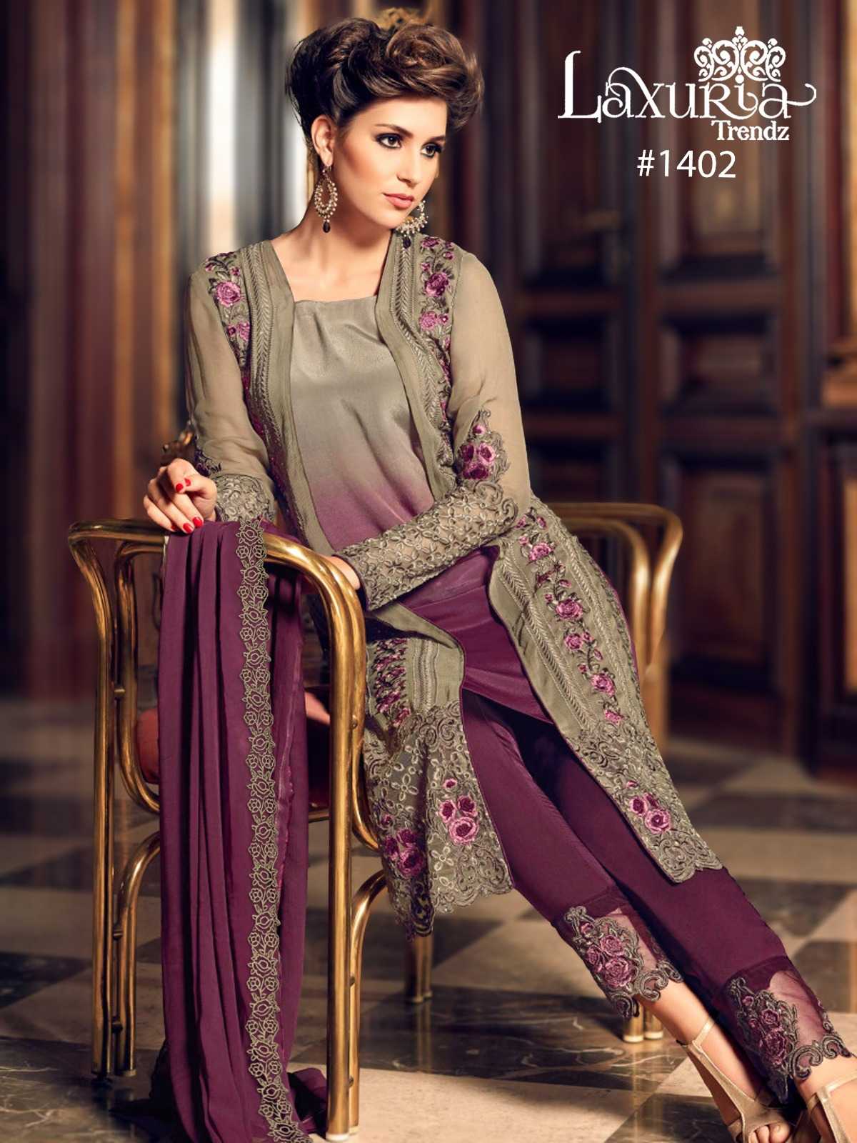 laxuria trendz 1402 launch designer tunic style kurti pair dupatta readymade catalog