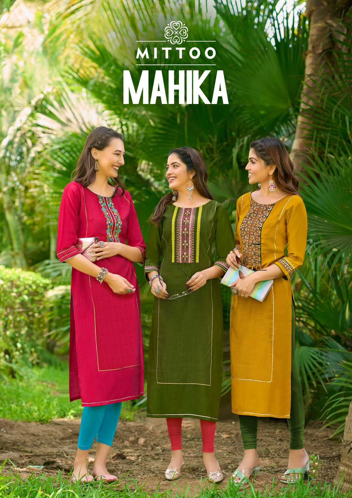 mahika by mittoo pretty look weaving thread work readymade plush size long kurti exports