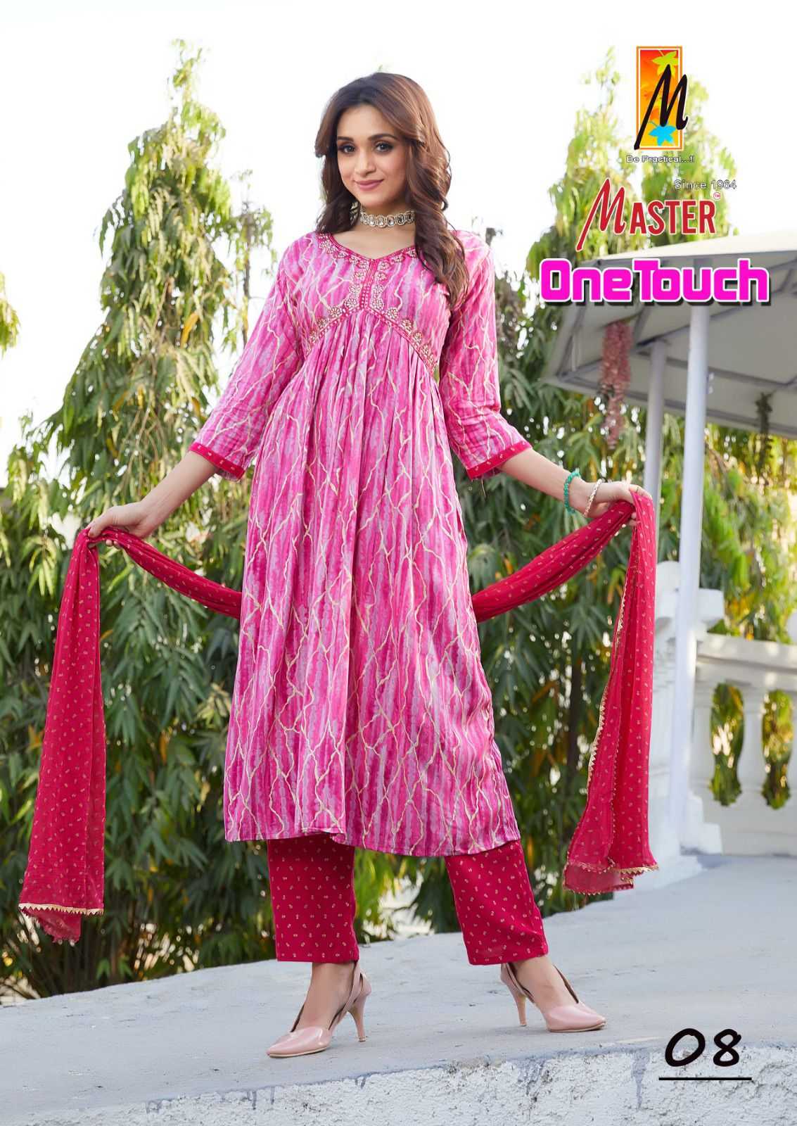 master presents one touch new trendy aaliya cut rayon full stitch salwar kameez 