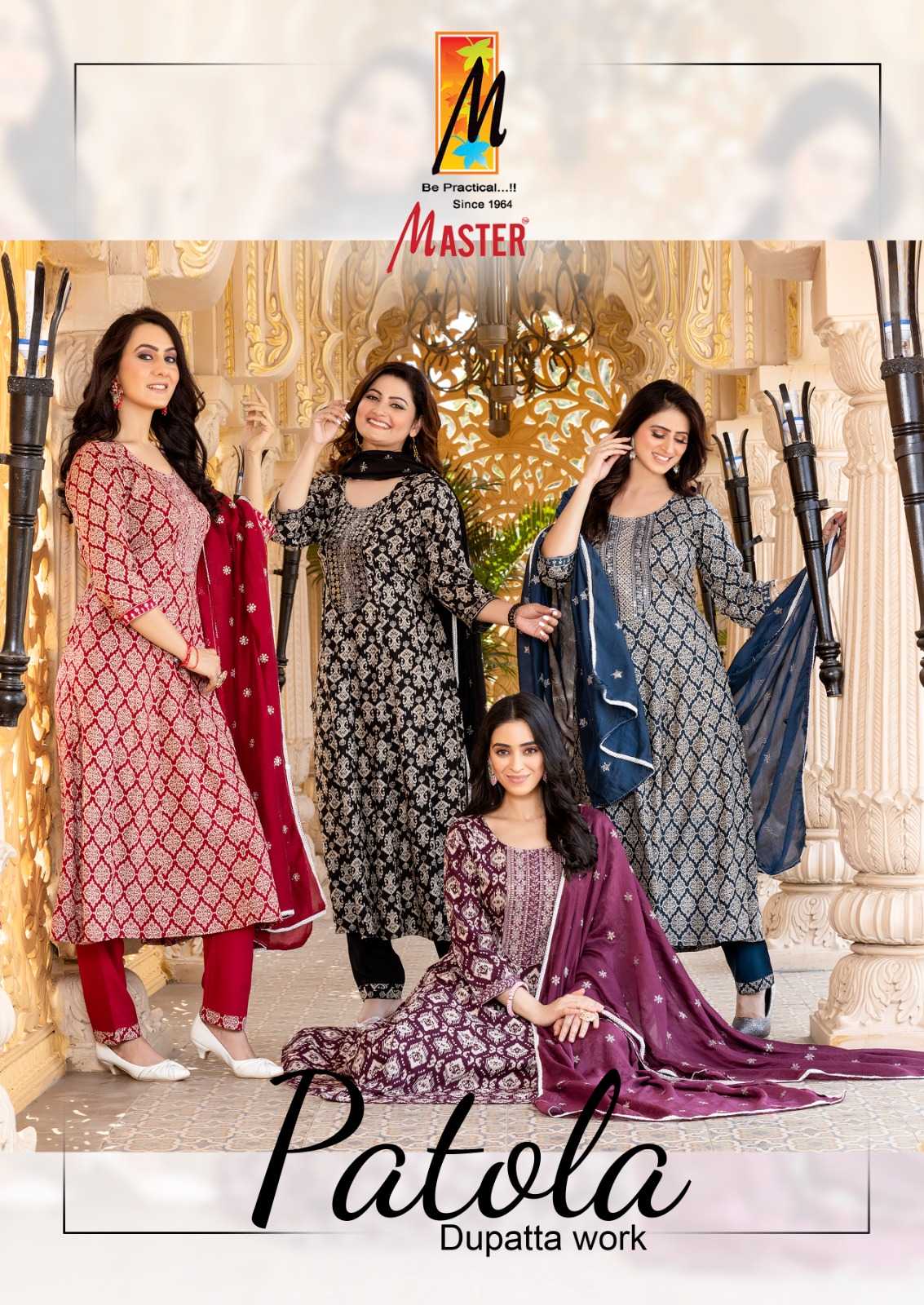 patola by master full stitch pretty look rayon print with pocket salwar kameez exports