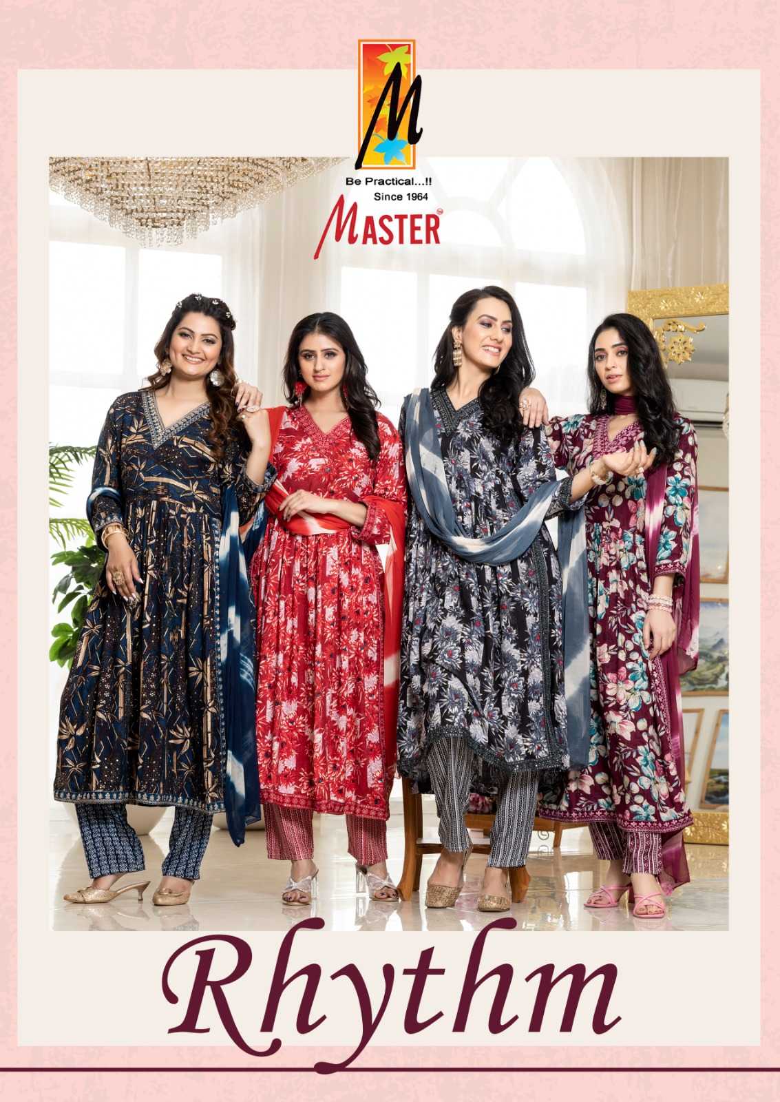 master rhythm beautiful look rayon foil v neck full stitch naira salwar suit exports