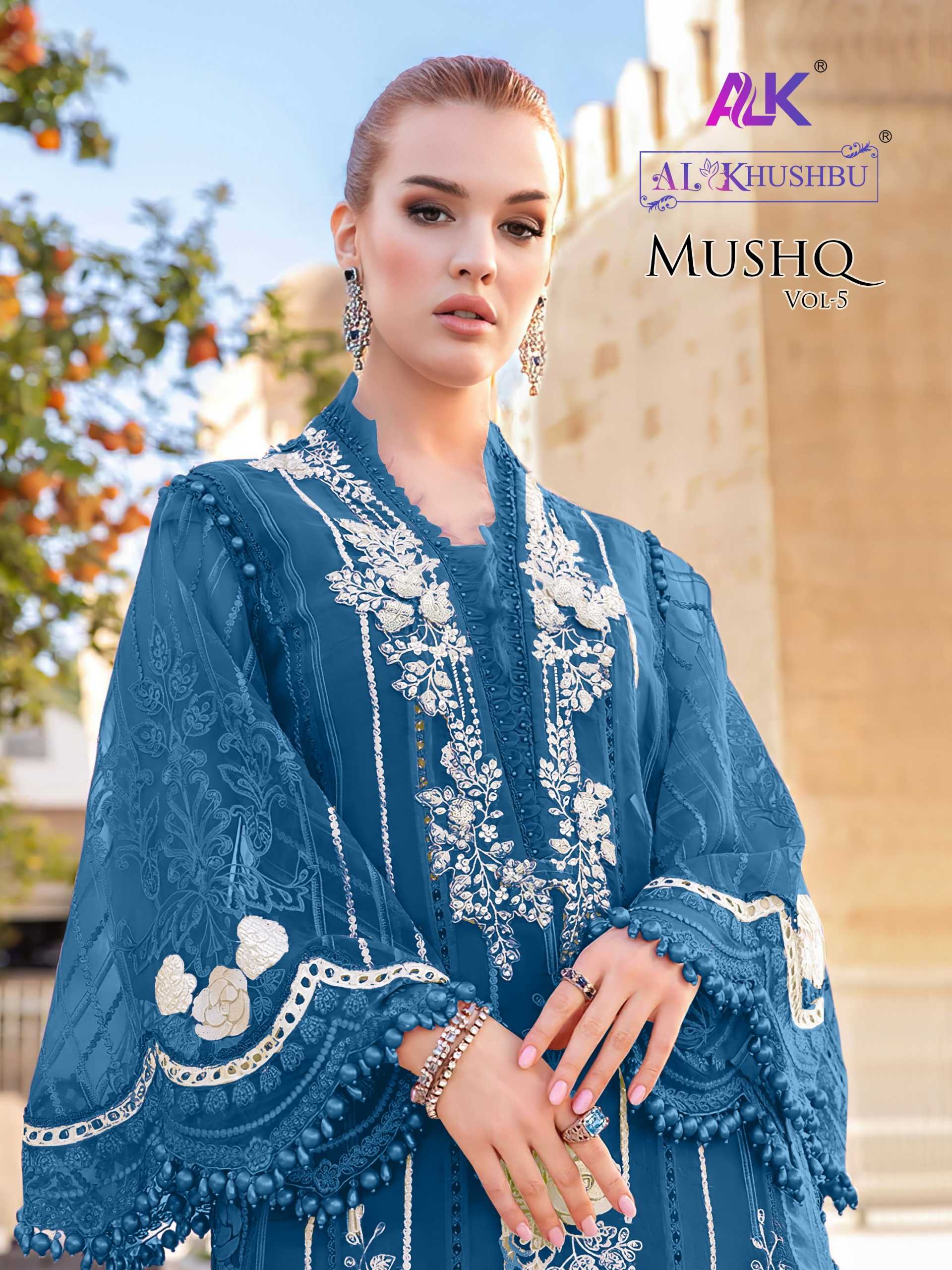  mushq vol 5 by al_khushbu fancy pakistani style cambric cotton salwar suit wholesaler