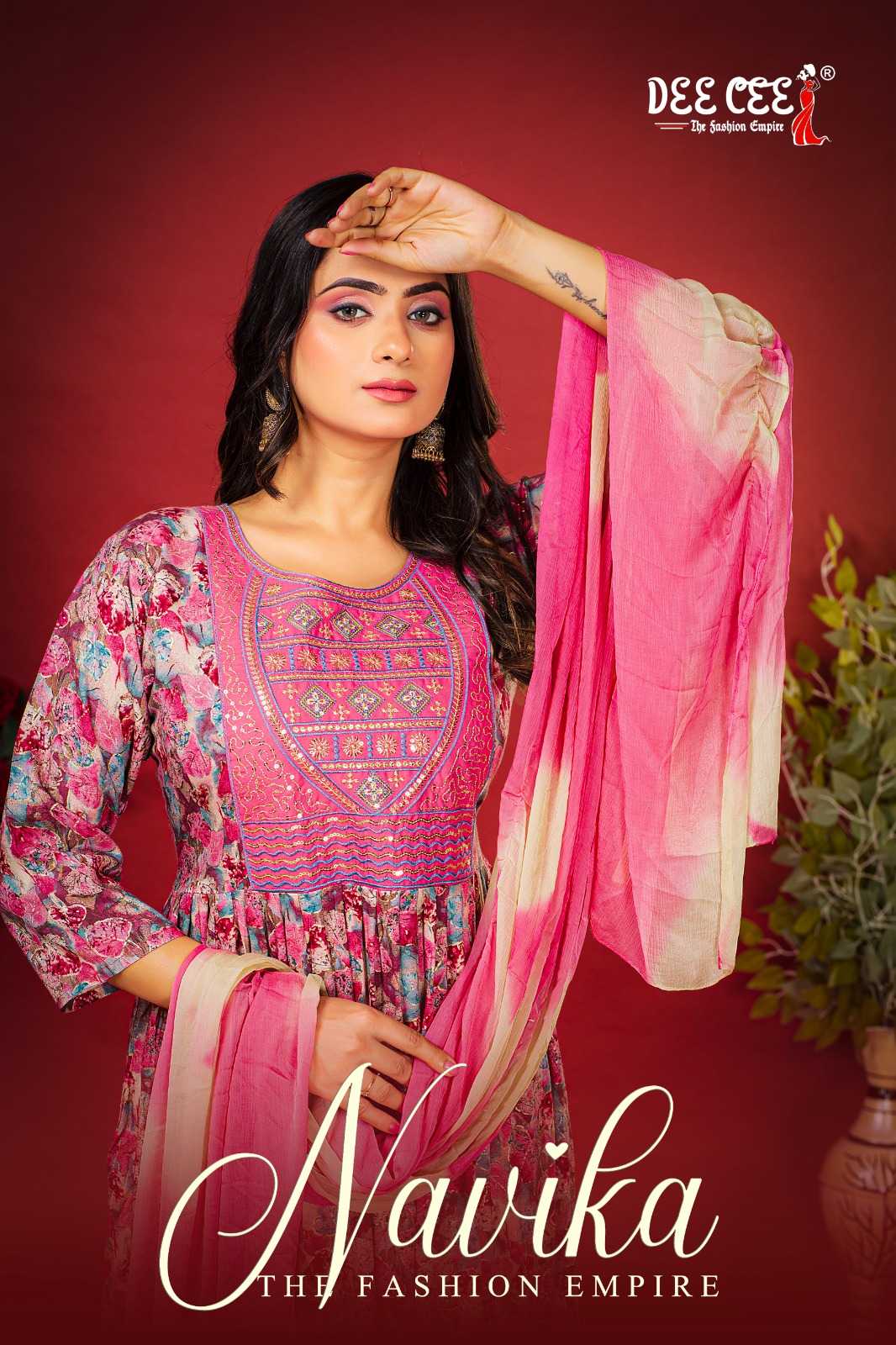 navika by deecee full stitch rayon sequence work casual wear collection