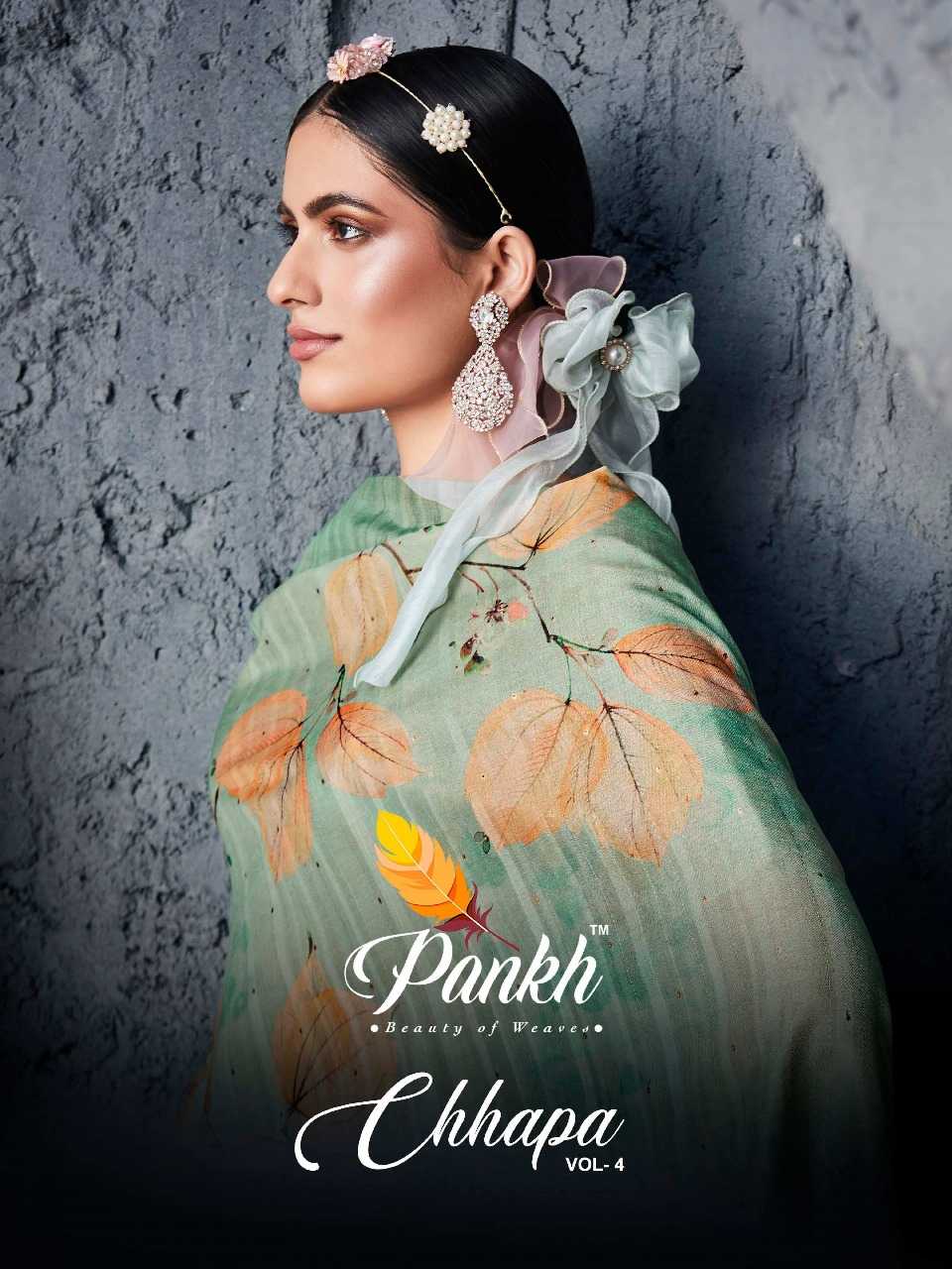 pankh presents chhapa vol 4 latest classy look tussar silk fancy saree wholesaler
