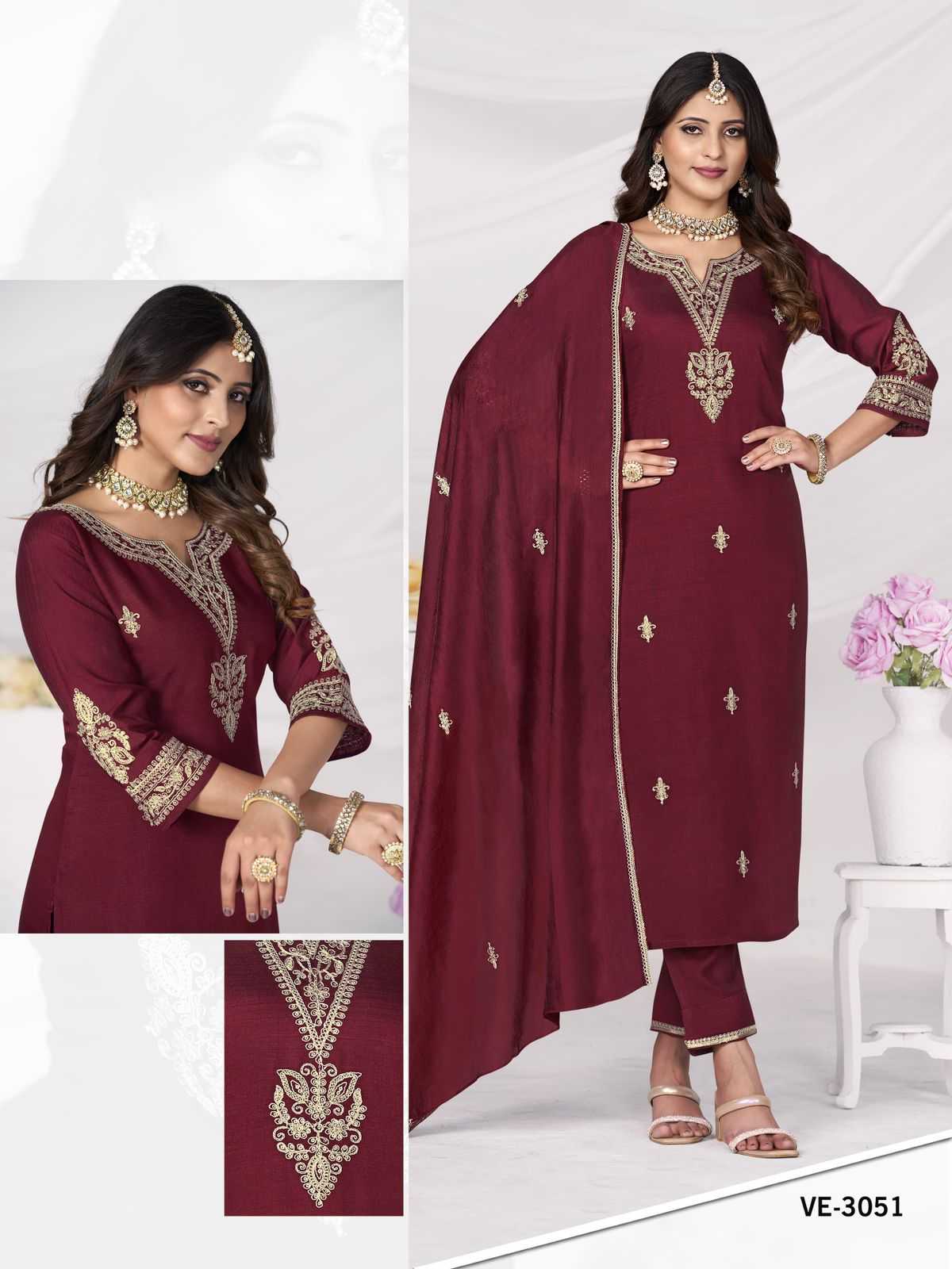 pr 3051 3052 new design sequnce work fully stitch salwar kameez exports