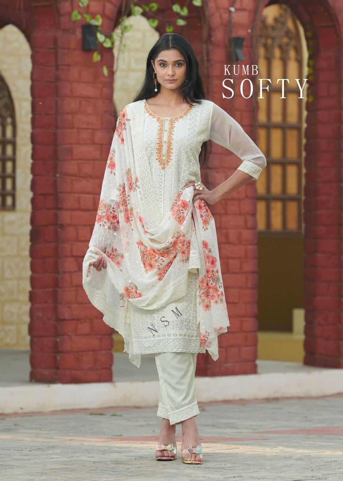 pr kumb softy ethnic style georgette schiffli work fully stitch salwar suit wholesaler