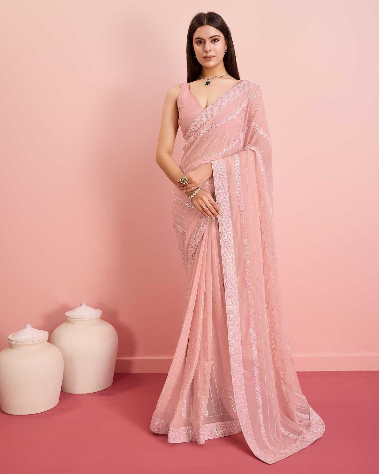 pr pankhudi vol 2 launch trendy georgette saree with blouse exports