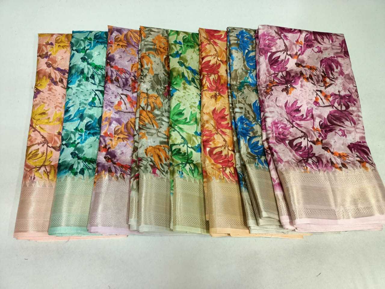 pr soft silk with blouse new launch stylish look colour matching saree exports 