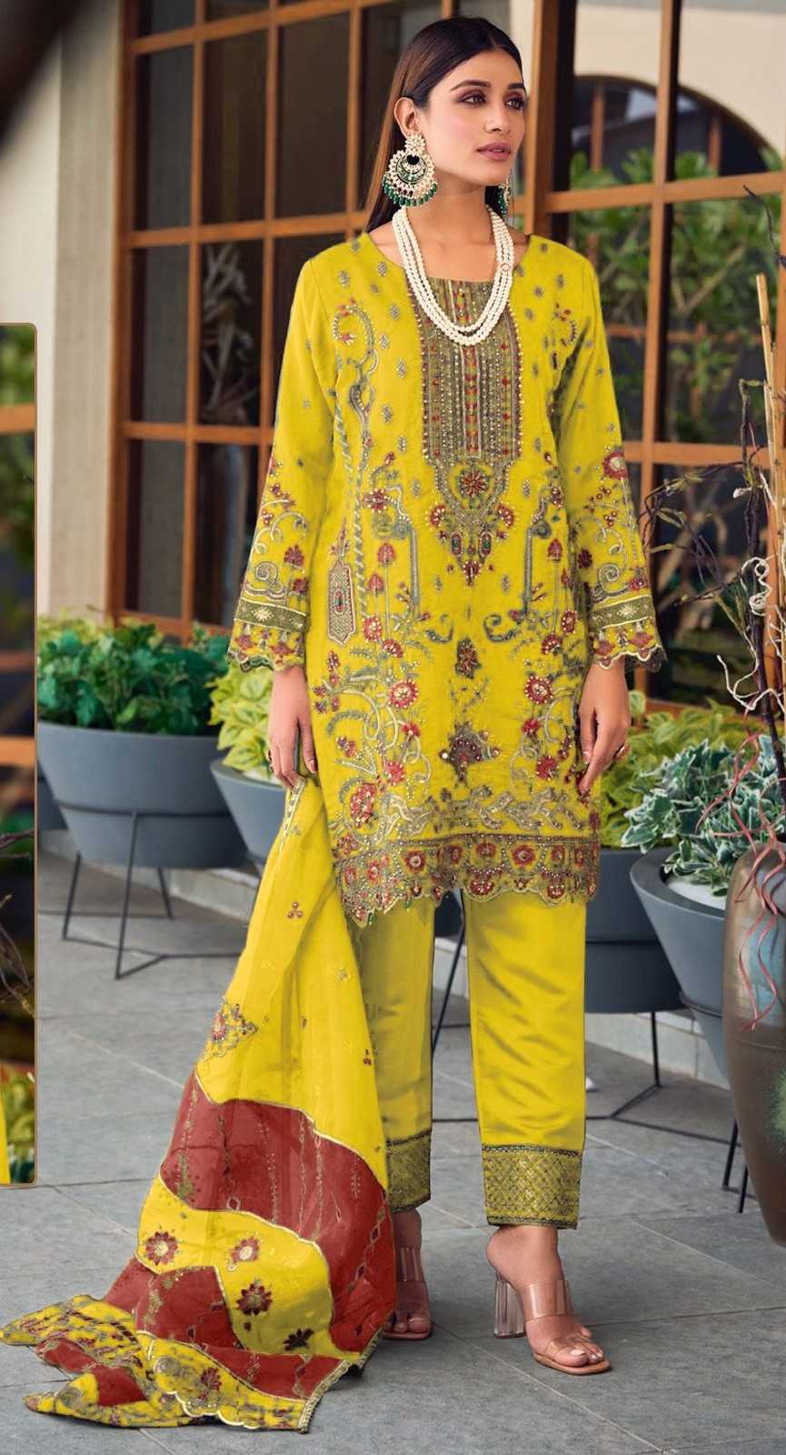 ramsha 1128 new ethnic style pakistani organza salwar suit exports