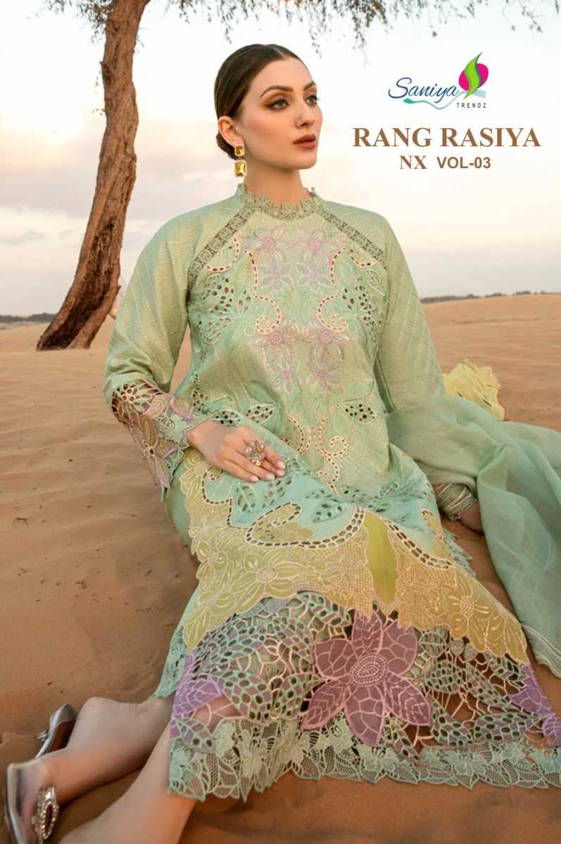 rang rasiya nx vol 3 by saniya trendz new trendy chikankari pakistani salwar suit