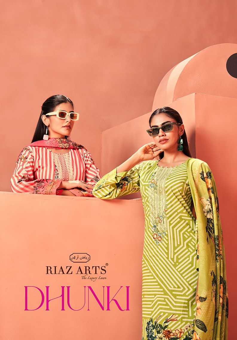 riaz arts dhunki simple design pure karachi lawn pakistani salwar kameez supplier 