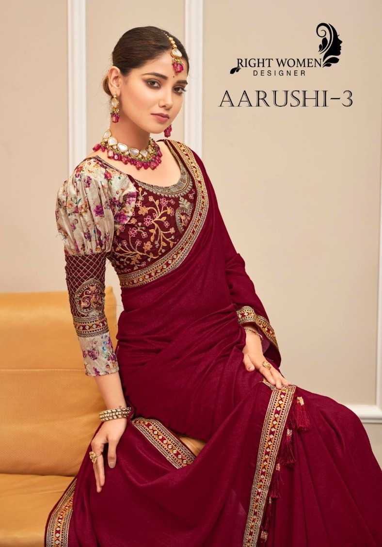 aarushi vol 3 by right women designer fancy vichitra festival wear saree exports