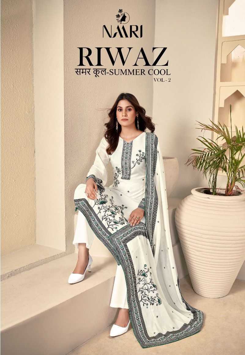 riwaz 2 by naari launch trendy pakistani viscous muslin weaving pattern salwar suit