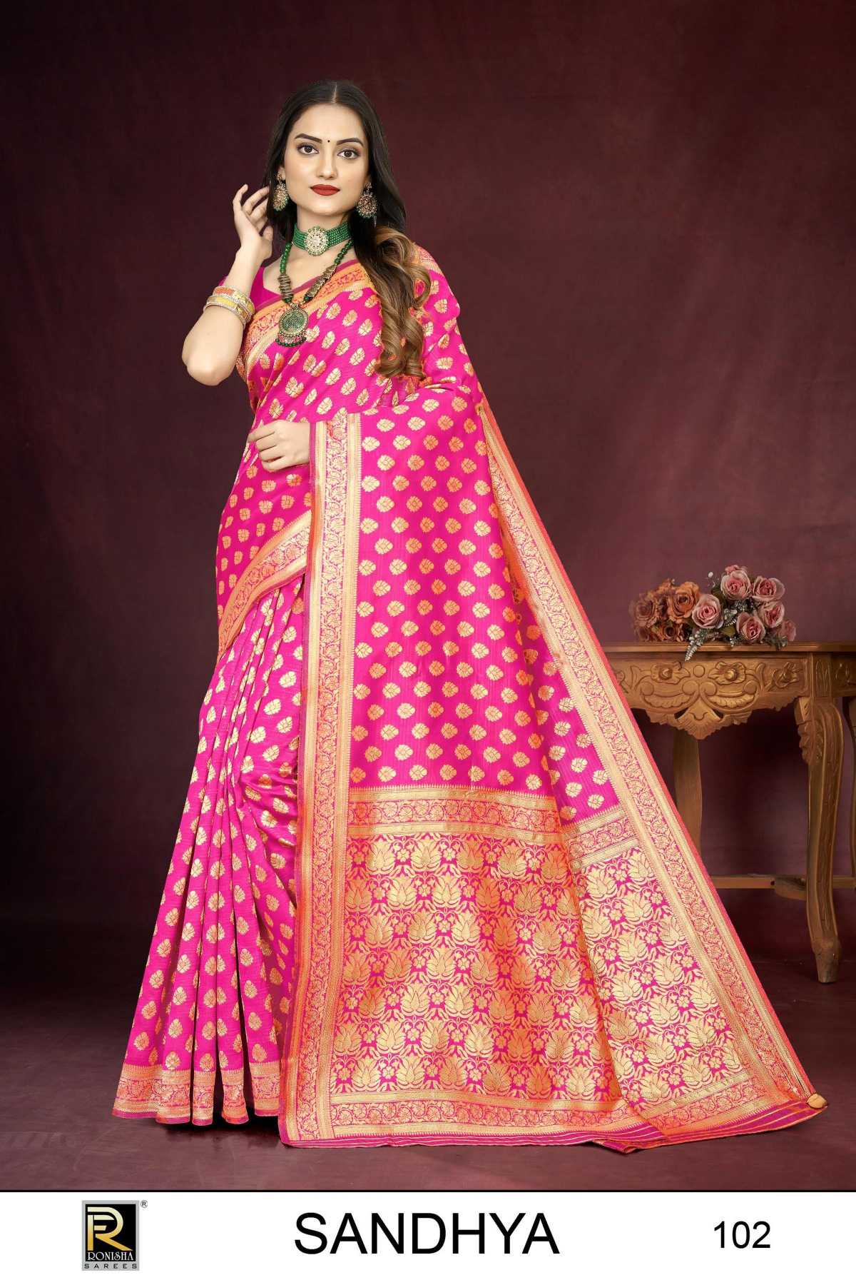 RANJNA SAREE SANDHYA BANARASI SILK PREMIUM FABRICS  EXCLUSIVE SAREE COLLECTION 
