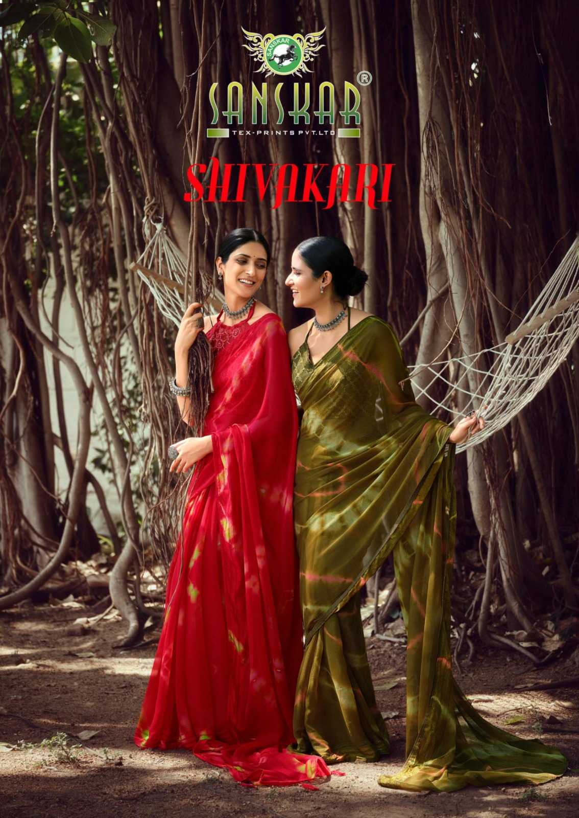 sanskar shivakari launch festival look bright simmer pettern saree exports
