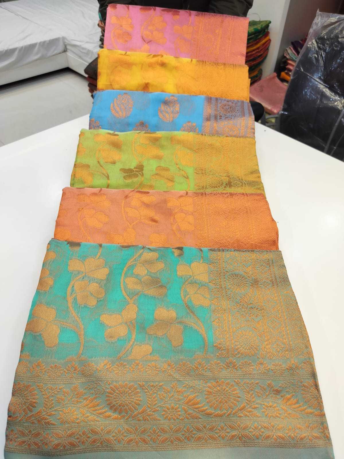 saroj maharani cotton festive wear copper jari rich pallu saree exports