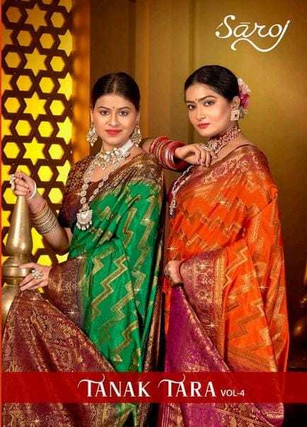 saroj tanak tara vol 4 amazing look dolla silk swarovski work online saree supplier