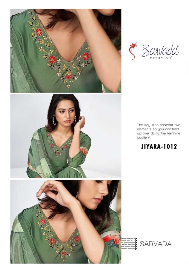 sarvada jiyara launch embellished roman silk with handwork readymade salwar kameez