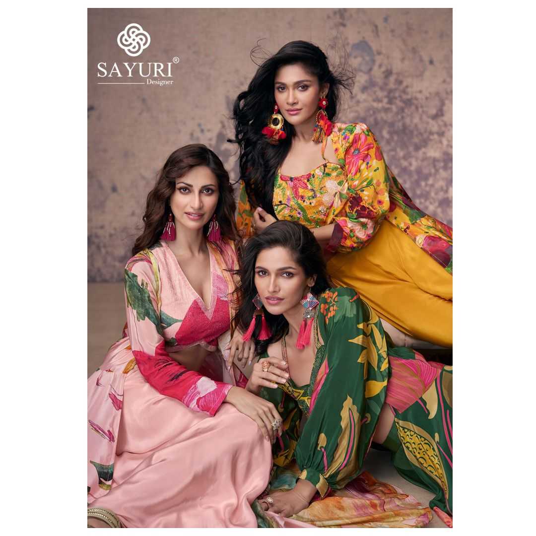 sayuri designer masakali exclusive party wear readymade western style crep silk dress
