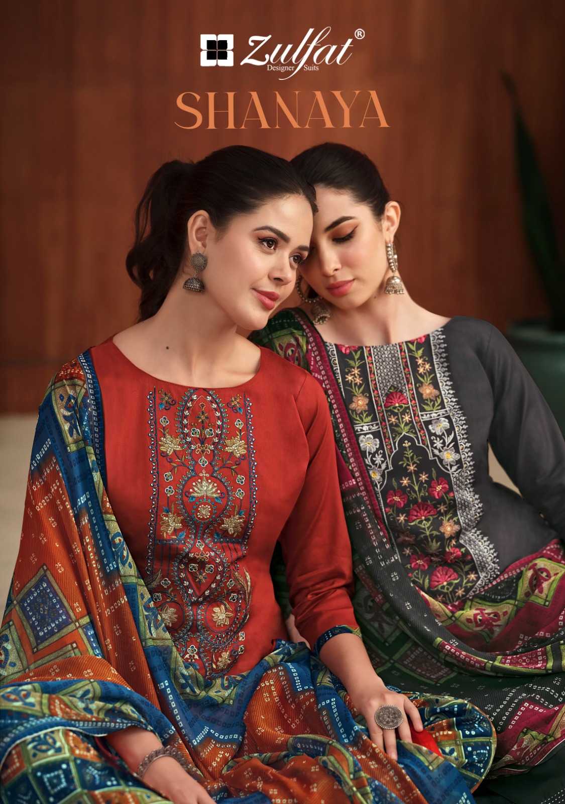  zulfat pure jam cotton  Heavy Embroidery work trendy dress material 