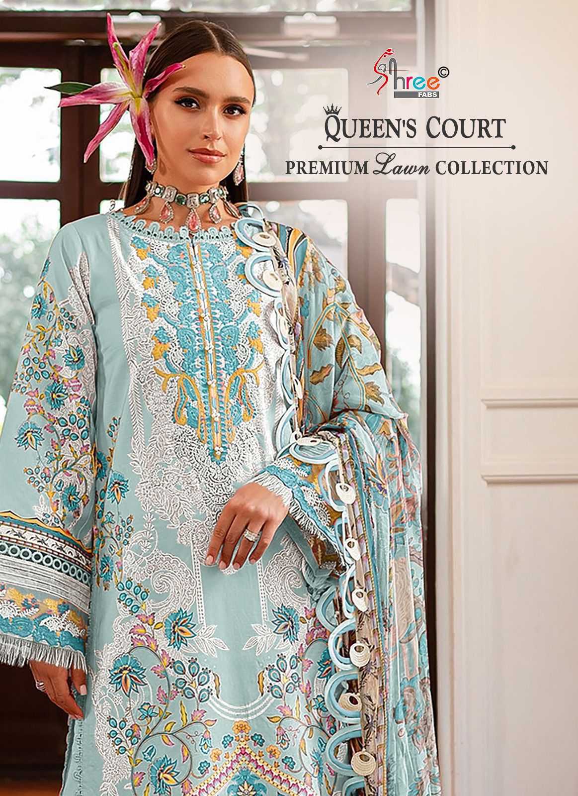 shree fabs queens court premium lawn collection designer pakistani salwar suit exports