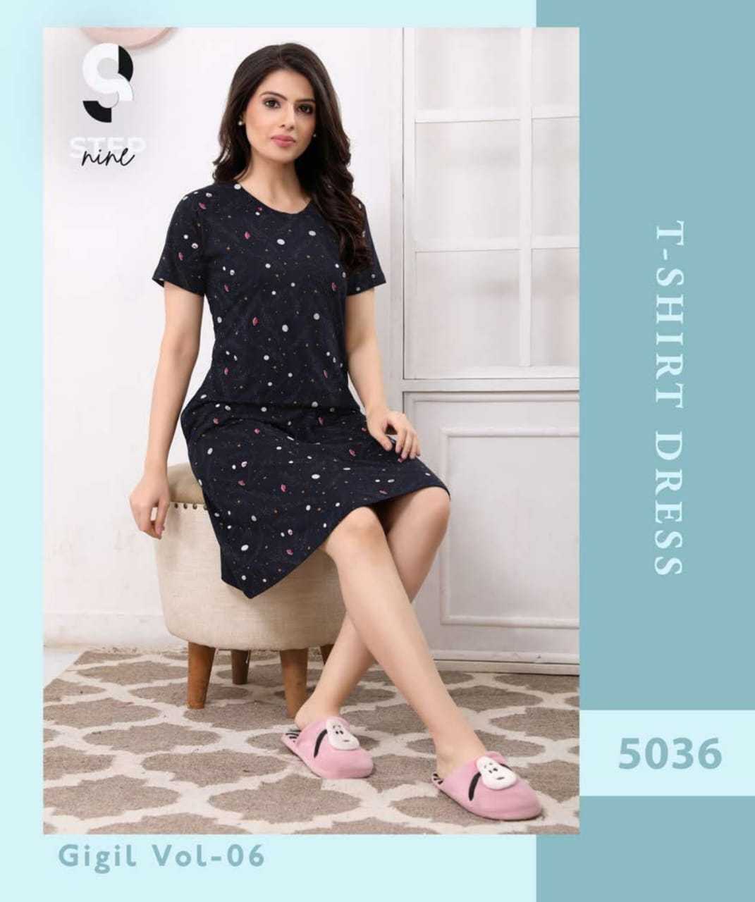 step9 presents gigil vol 6 daily wear hosiery cotton readymade  t shirt dress catalog