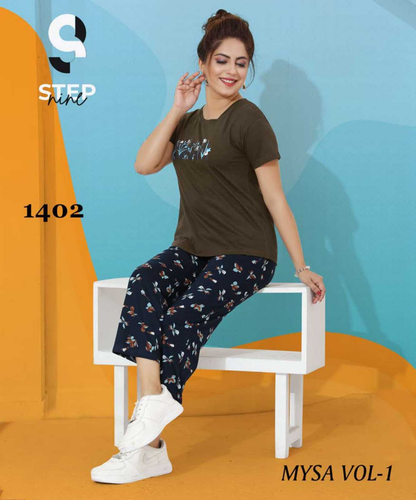 step9 presents mysa vol 1 fancy readymade cotton tshirt with payjama exports 