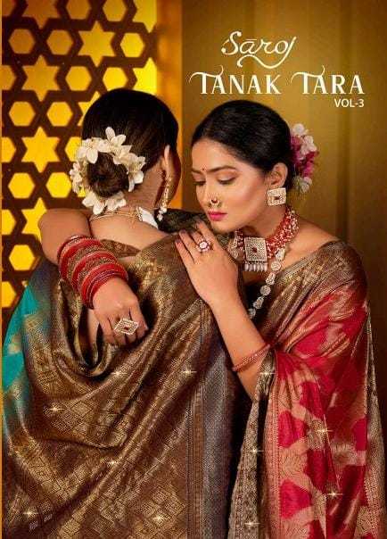 tanak tara vol 3 by saroj stylish exclusive design saree with blouse  