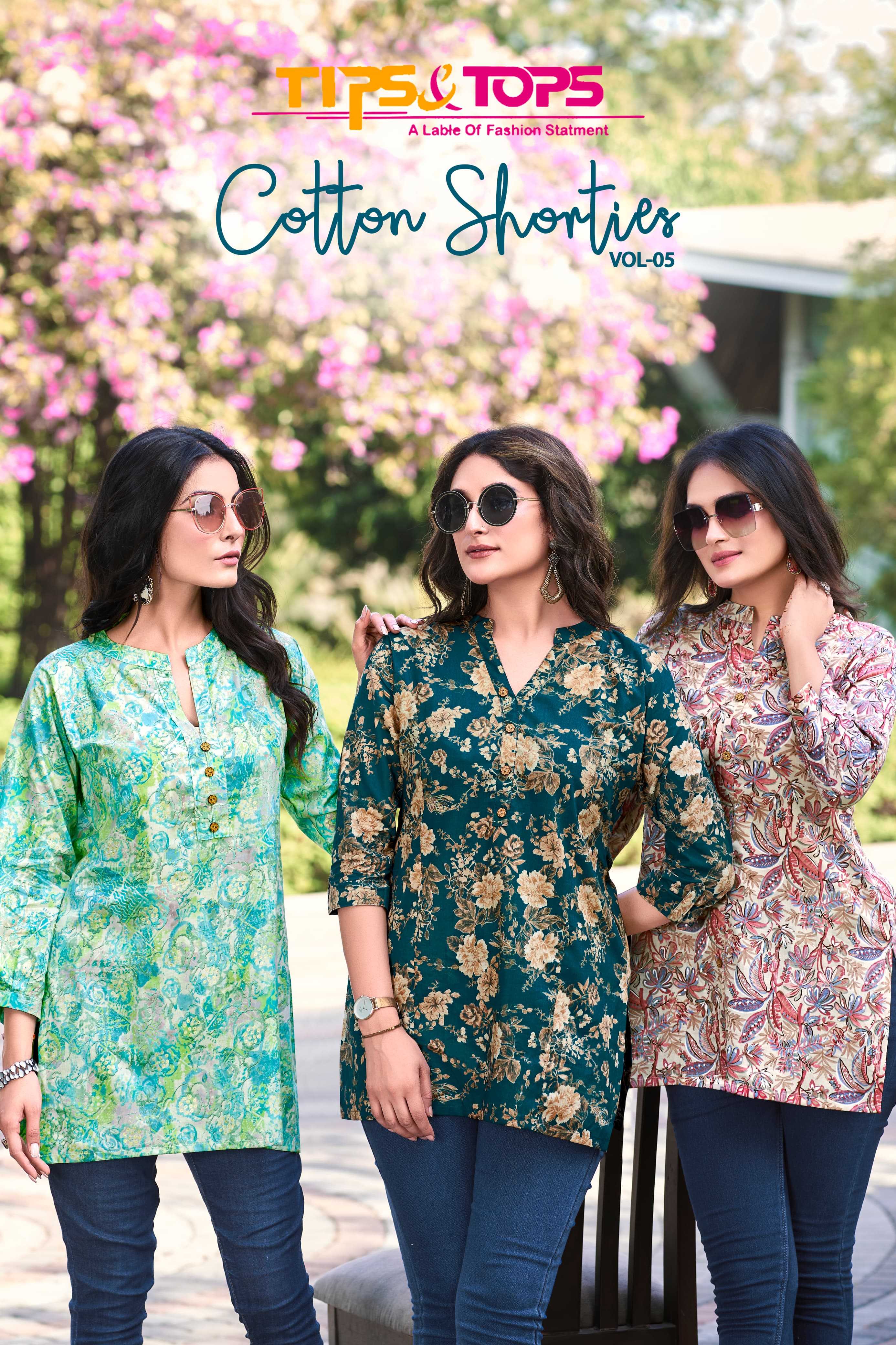 cotton shorties vol 5 by tips & tops launch trendy outfit full stitch short top supplier