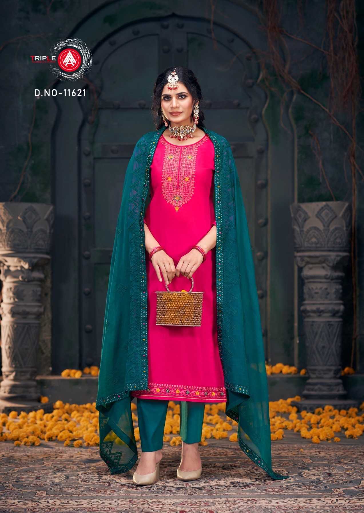 triple noopur vol 2 launch designer cotton salwar kameez dress material