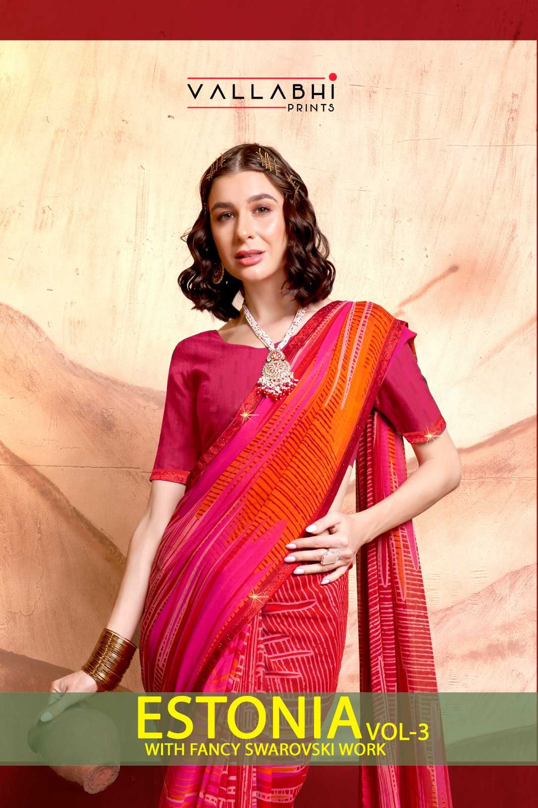 vallabhi prints estonia vol 3 fancy georgette saree 