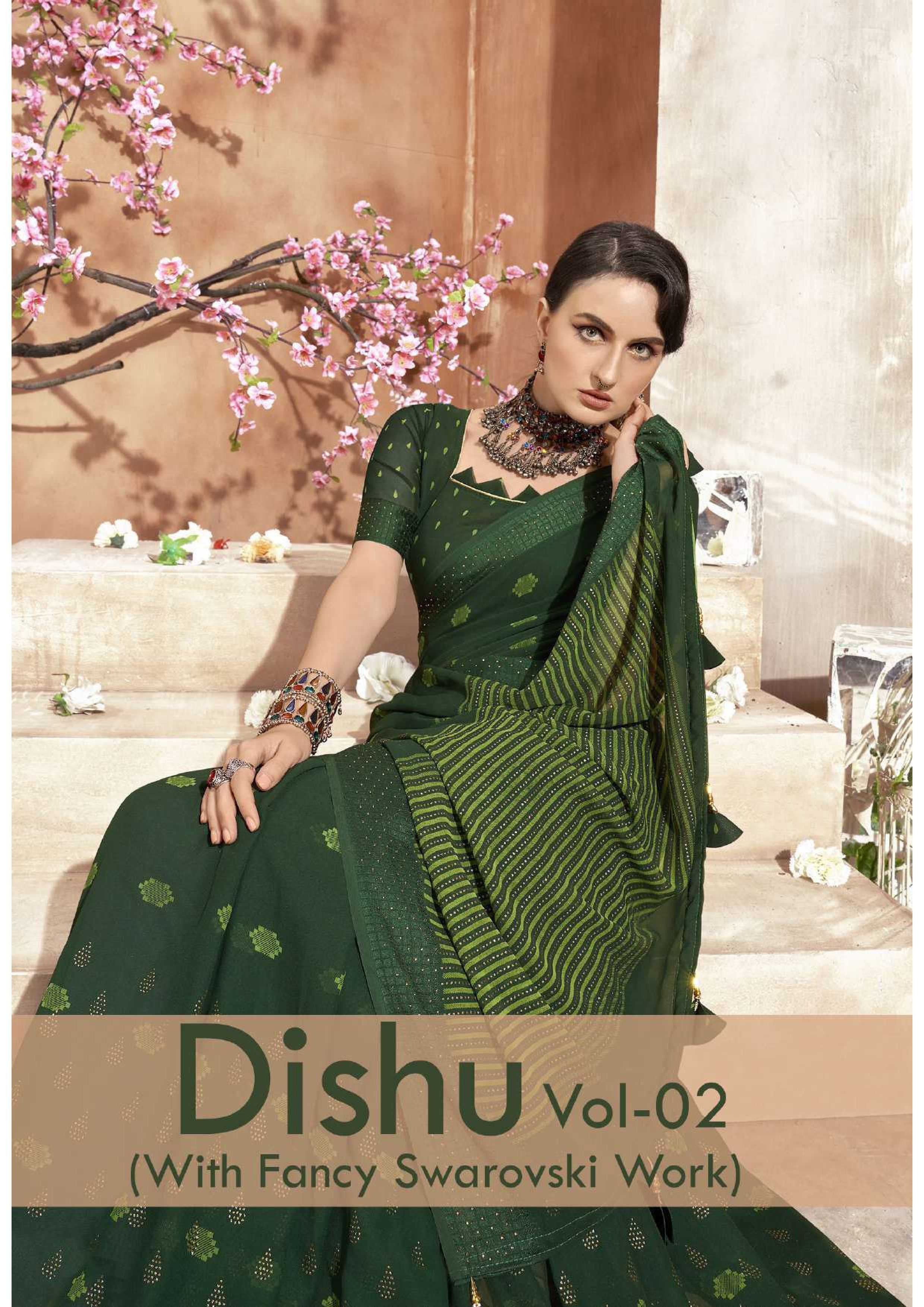vallabhi prints presents dishu 2 new launch hit design georgette saree wholesaler